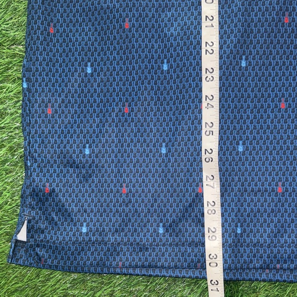 Men's Greg Norman guitar Blue Patterned Shirt - Picture 5 of 7